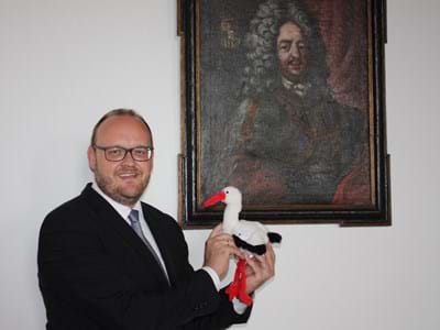 Ferdinand mit Landrat Meier und dem Fürsten